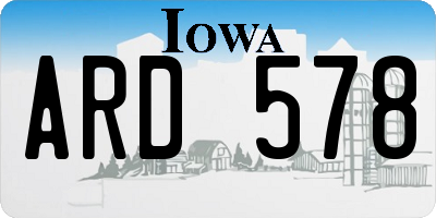 IA license plate ARD578