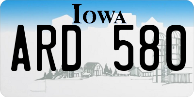 IA license plate ARD580
