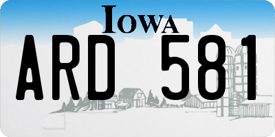 IA license plate ARD581