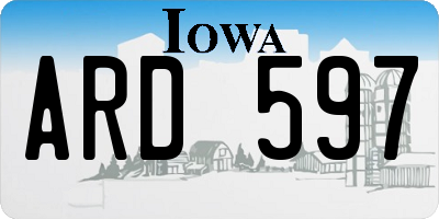 IA license plate ARD597