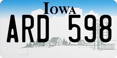 IA license plate ARD598