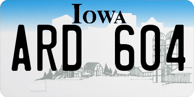 IA license plate ARD604