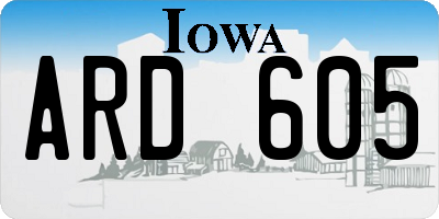 IA license plate ARD605
