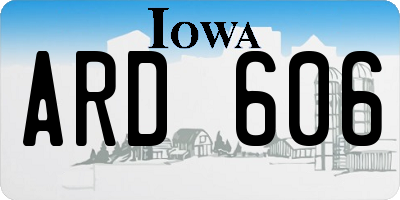 IA license plate ARD606
