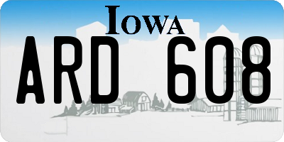 IA license plate ARD608