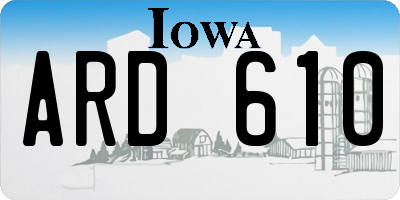 IA license plate ARD610