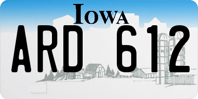 IA license plate ARD612