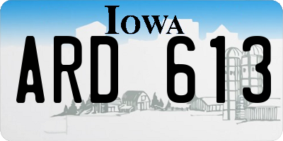 IA license plate ARD613