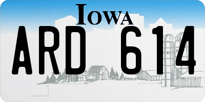 IA license plate ARD614