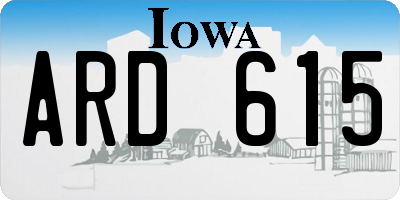 IA license plate ARD615