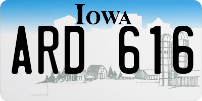 IA license plate ARD616