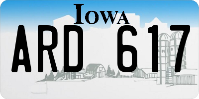 IA license plate ARD617
