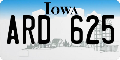 IA license plate ARD625