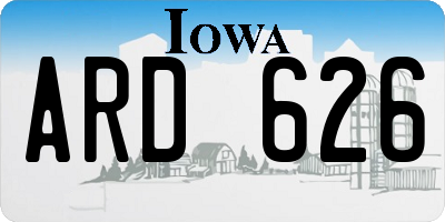 IA license plate ARD626