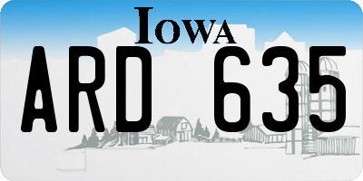 IA license plate ARD635