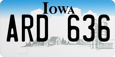 IA license plate ARD636