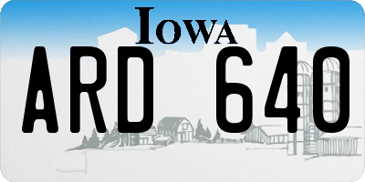 IA license plate ARD640