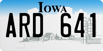 IA license plate ARD641