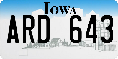 IA license plate ARD643