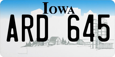 IA license plate ARD645