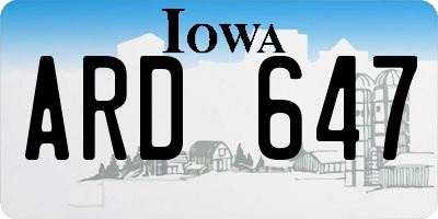 IA license plate ARD647