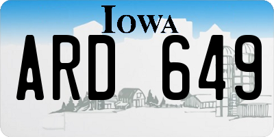 IA license plate ARD649