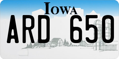 IA license plate ARD650