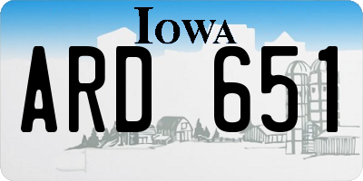 IA license plate ARD651