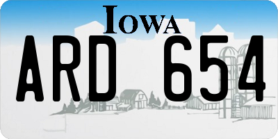 IA license plate ARD654