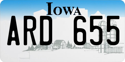 IA license plate ARD655