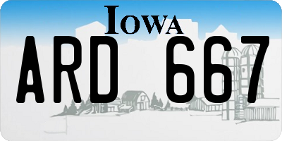 IA license plate ARD667