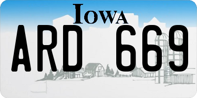 IA license plate ARD669