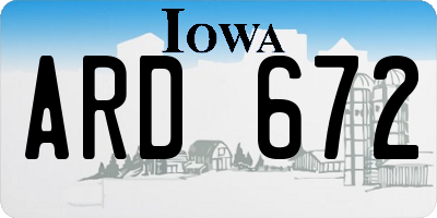 IA license plate ARD672