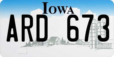 IA license plate ARD673