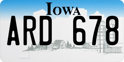 IA license plate ARD678