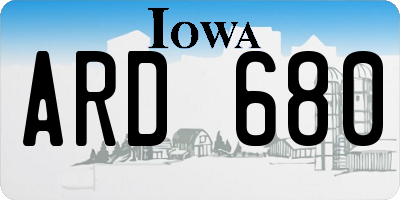 IA license plate ARD680