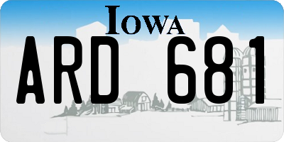 IA license plate ARD681