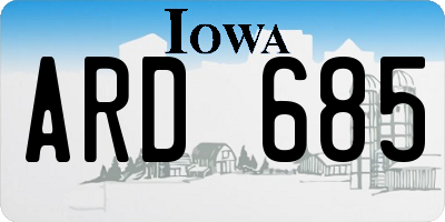 IA license plate ARD685