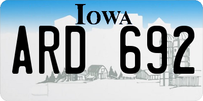 IA license plate ARD692