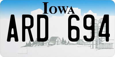 IA license plate ARD694