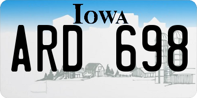 IA license plate ARD698