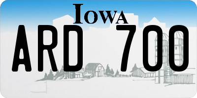 IA license plate ARD700