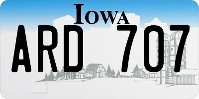 IA license plate ARD707