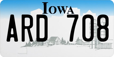 IA license plate ARD708