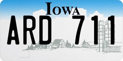 IA license plate ARD711