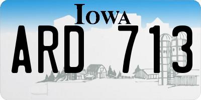 IA license plate ARD713