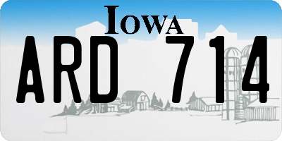 IA license plate ARD714