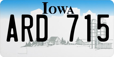 IA license plate ARD715