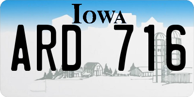 IA license plate ARD716