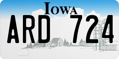IA license plate ARD724
